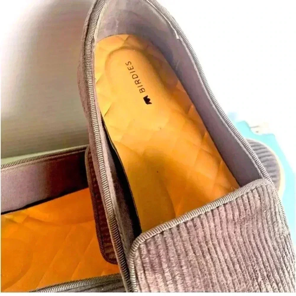 Birdies The Swift Women's‎ Size 9.5 Charcoal Gray Corduroy Slippers Shoes New
